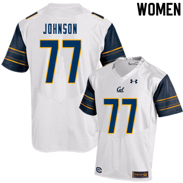 Women #77 Everett Johnson Cal Bears College Football Jerseys Sale-White - Click Image to Close